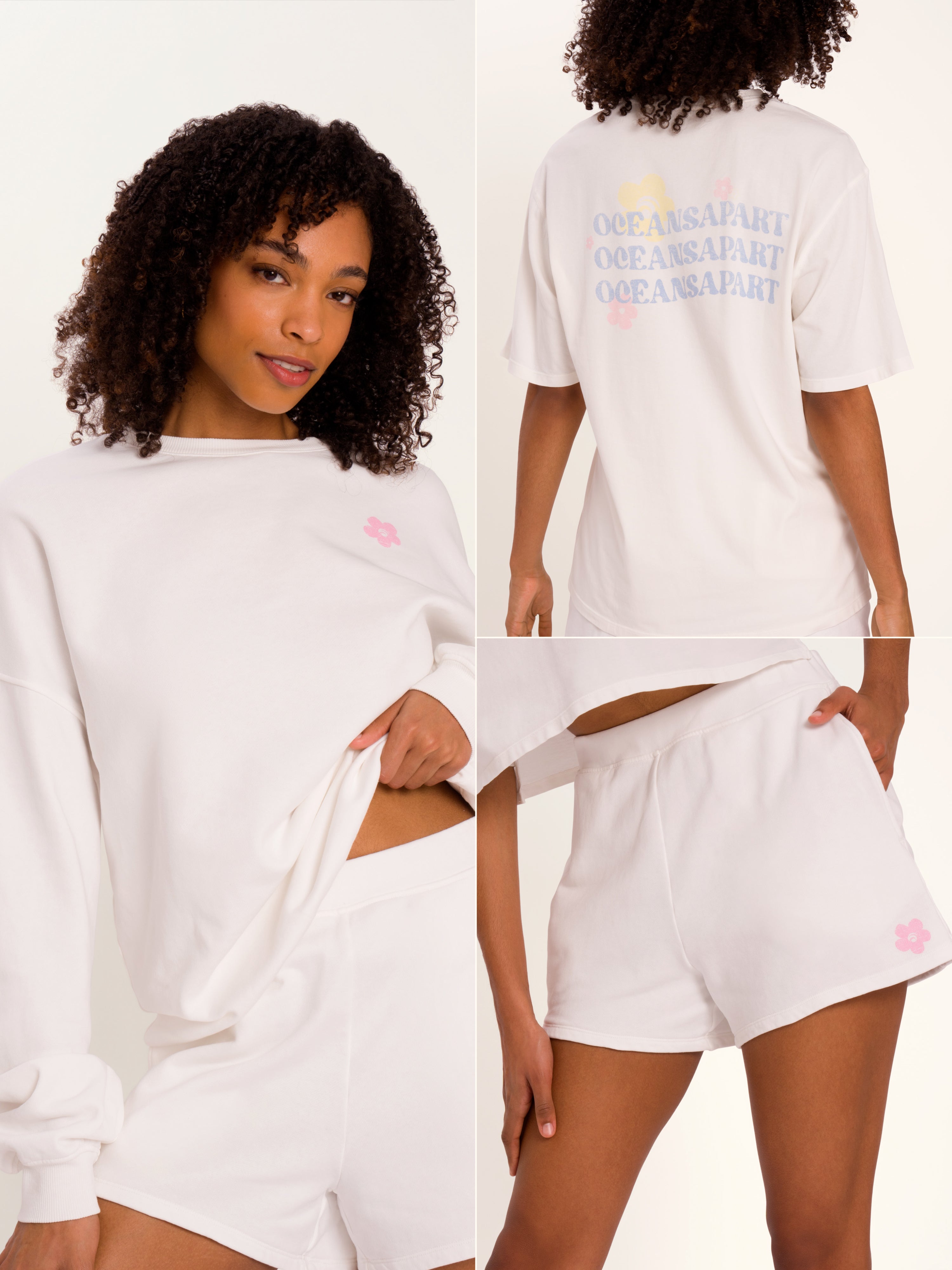 White sweat short set sale