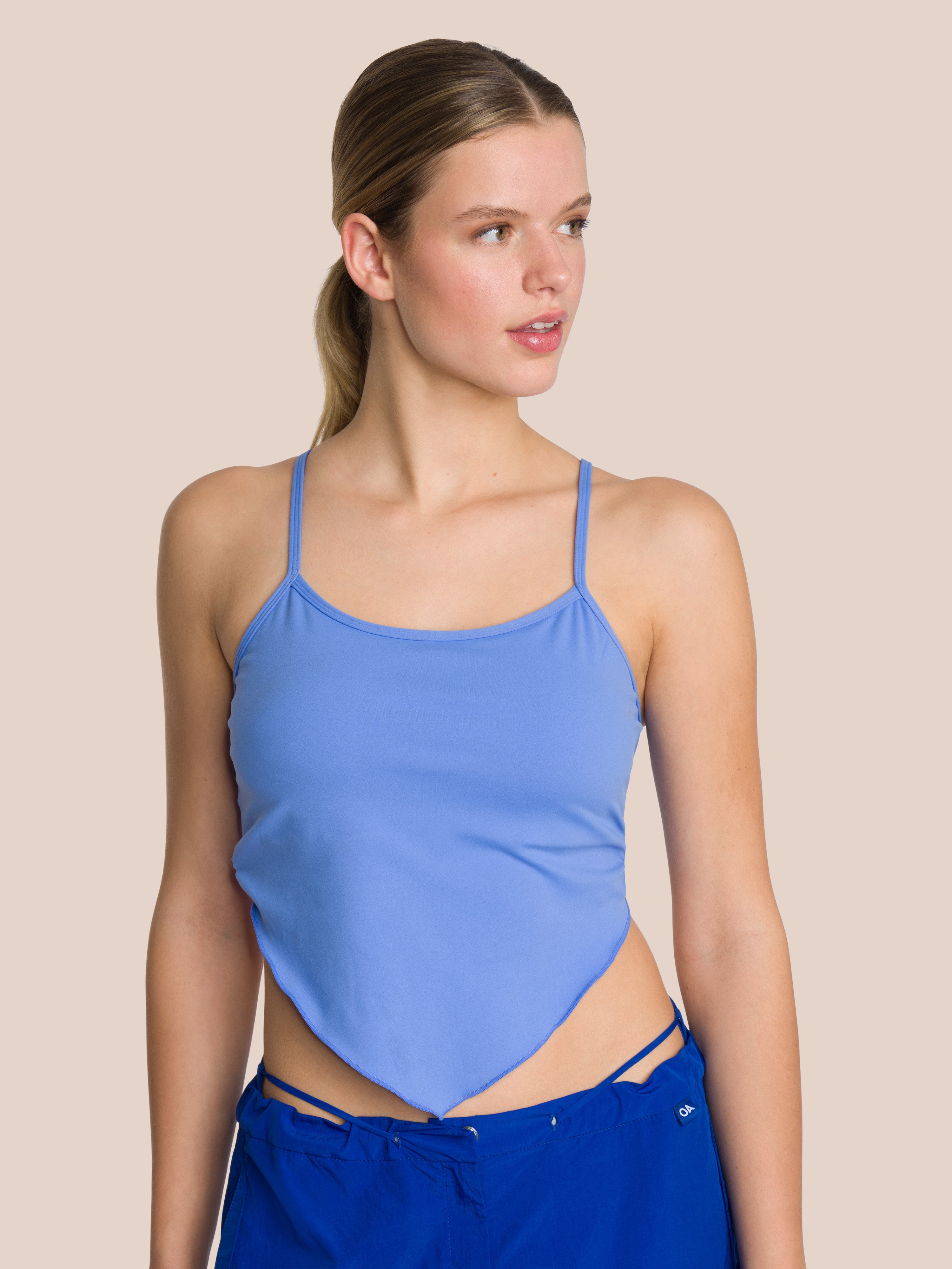 Three-Piece Cut Out Shirt Set Deluxe - Bay Blue & Soft Bay Blue