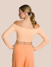 Three-Piece Cut Out Shirt Set Deluxe - Soft Tropical Orange