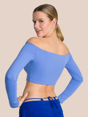 Three-Piece Cut Out Shirt Set Deluxe - Bay Blue & Soft Bay Blue