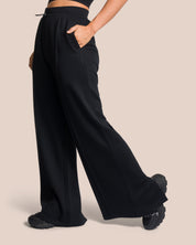 Elodie Asymmetric Wide Leg Set - Black