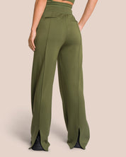 Elodie Asymmetric Wide Leg Set - Deep Pine Green