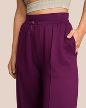 Elodie Asymmetric Wide Leg Set - Shadow Lilac & Tan