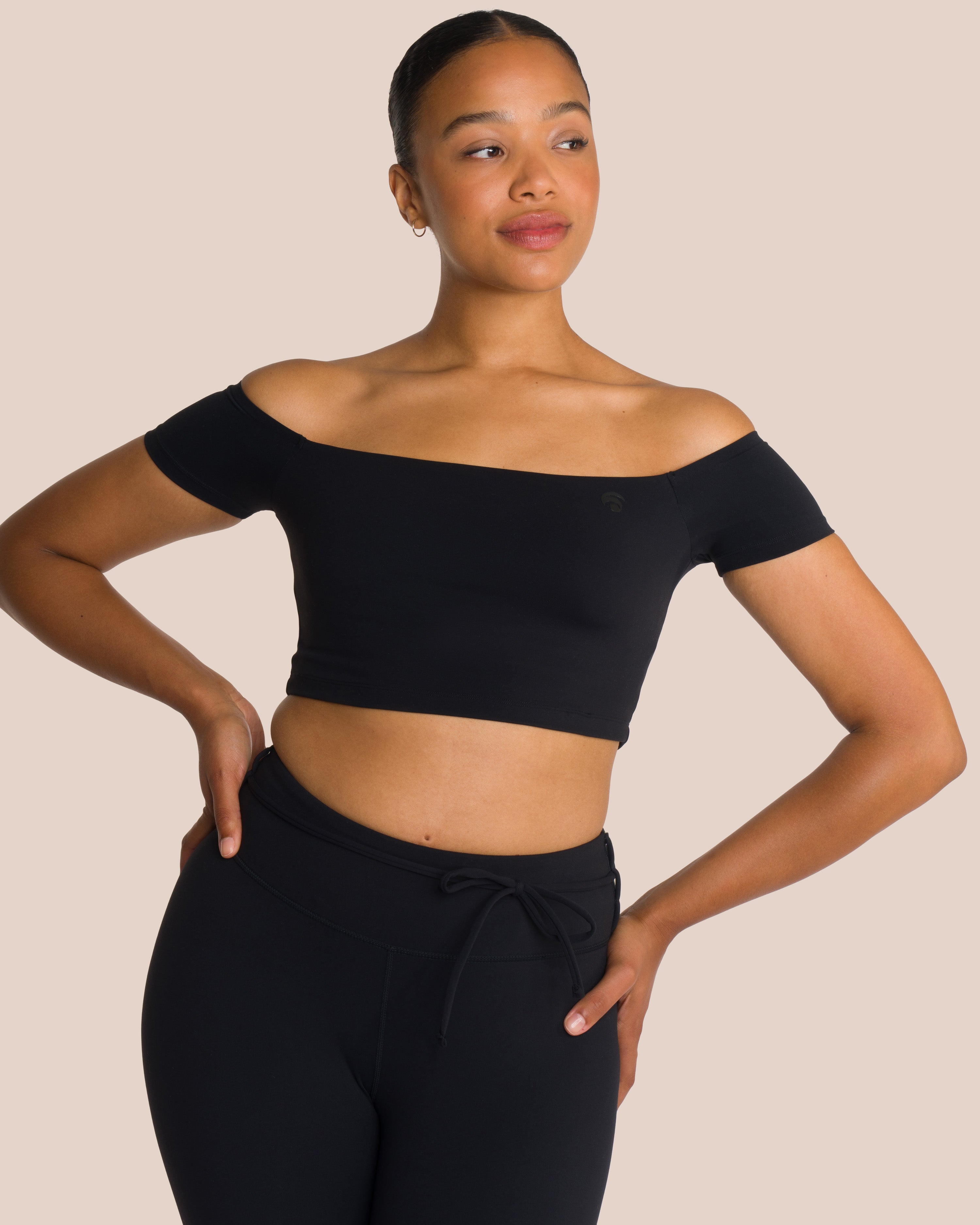 Black drop shoulder top online