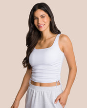 Brooke Mini Skirt Set Deluxe - Light Grey Melange & White