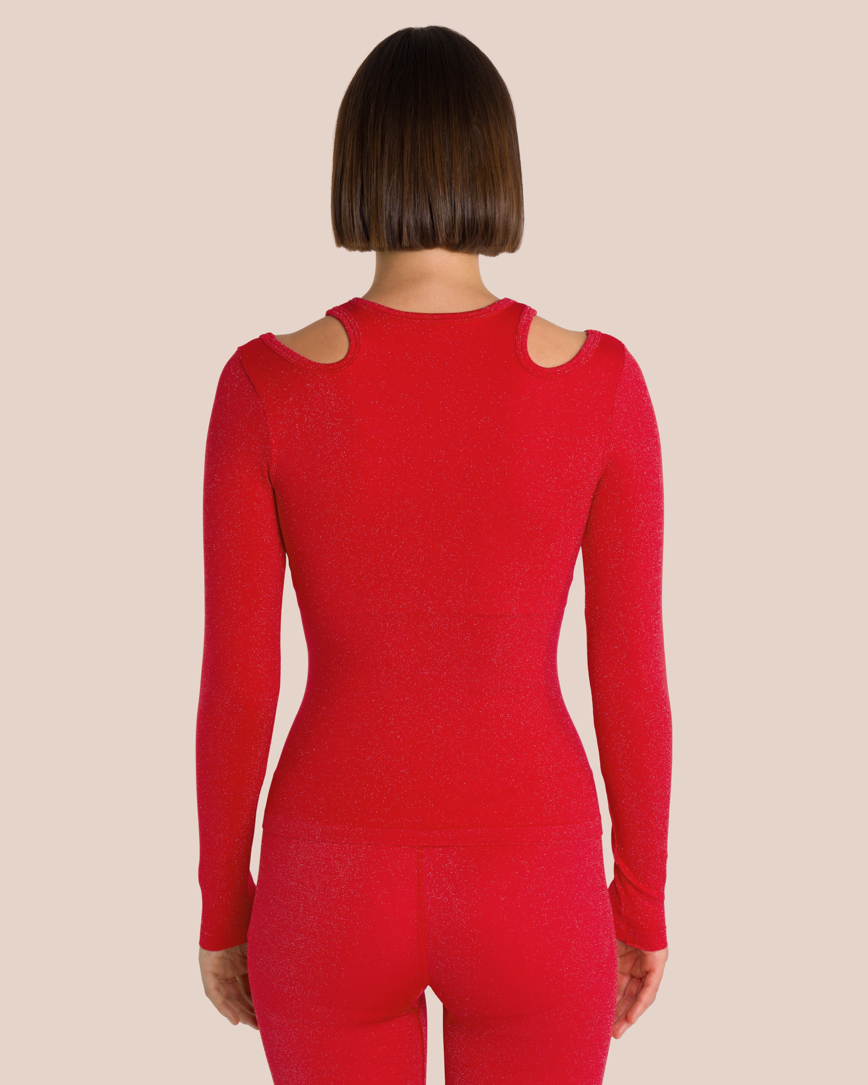 Stella Flared Longsleeve Set - Candy Red