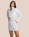 Brooke Mini Skirt Set Deluxe - Light Grey Melange & White