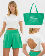Marina Short Cropped Set Deluxe - Holly Green & White