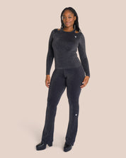 Stella Flared Longsleeve Set - Black