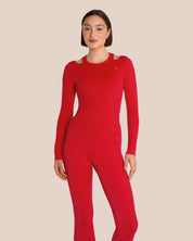 Stella Flared Longsleeve Set - Candy Red