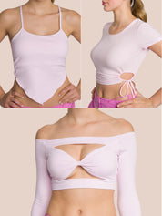 Three-Piece Cut Out Shirt Set Deluxe - California Rose